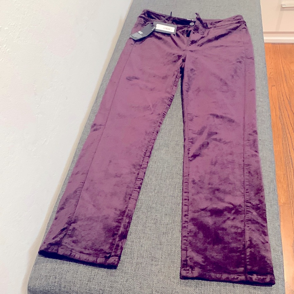 Paige velvet pants in black cherry color- never worn, tags on.